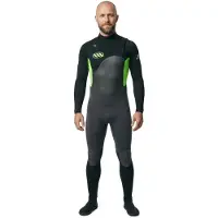 West Lotus 3/2 Mm Long Sleeve Chest Zip Neoprene Suit Noir S Homme
