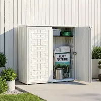 Vevor Abri Jardin Résine 0,23 m³ Armoire Rangement Extérieur Étanche Blanc pour Garage Terrasse
