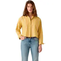 Levi's Harlie Cropped Long Sleeve Shirt Jaune L Femme