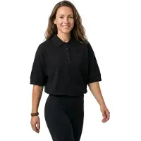 Armani Exchange pour femme. XW000887AF10819UC001 Polo élastique en piqué de coton Essential Logo Signature noir (XL), Casuel, Manche cou