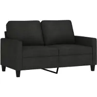 vidaXL Ensemble de canapés 3 pièces avec coussins Tissu noir