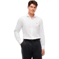 Tommy Hilfiger Oxford Solid Long Sleeve Shirt Blanc 42 Homme