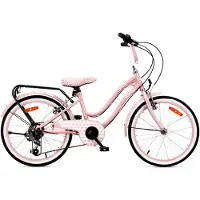 Sun baby Vélo pour enfant Heart Bike 20 pouces pour fille, vélo pour enfants à partir de 6 ans, 1 vitesse, freins V-brake, porte-bagages, catadioptres, couleur Silver Moon Rosa, 20 pouces