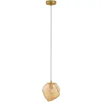 Nova Luce Suspension Odelle Or avec verre ambré