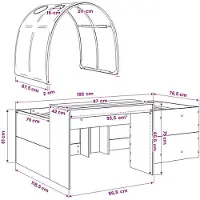 vidaXL Lit avec tunnel, 3 pièces, en bois stratifié imitation chêne artisanal et blanc
