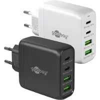 Goobay 64818 Chargeur rapide multiport USB-C PD GaN (68 W) blanc, blanc - 2x ports USB-C (Power Delivery) et 2x ports USB-A (Quick Charge)