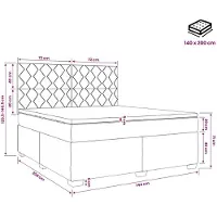 vidaXL Lit boxspring avec matelas gris clair 140 x 200 cm velours