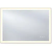 Relaxdays Miroir de salle de bain , 60 x 80 cm, miroir LED à intensité variable, prise électrique intégrée, anti-buée, indice de protection IP44, miroir de salle de bain carré, en verre