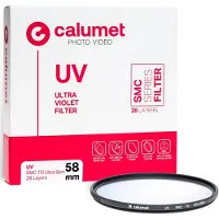 Calumet Filtr Filtr UV SMC TG 58 mm Ultra Slim 28 Layers (58 mm, Filtre UV), Filtre photo, Transparent
