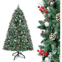 UISEBRT Arbre de Noël artificiel 150CM Sapin vert PVC Cônes de sapin Arbre de décoration pour Noël-Décoration