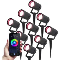 HOFTRONIC™ HOFTRONIC - Set de 9 spots à piquer extérieur 5,5W 345lm RGBWW IP65 Noir