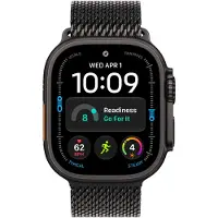 Apple Milanese Loop (49 mm, acier inoxydable recyclé, Éléments de terres rares recyclés), Sangles de montre, Noir
