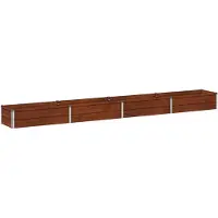 Syfax Bordure de jardin surélevée, couleur rouille, dimensions : 320 x 40 x 24 cm, en carton