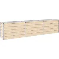 Syfax Bordure de jardin surélevée, modèle Elfenbein, dimensions : 240 x 40 x 55 cm