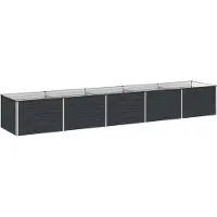 Syfax Bordure de jardin surélevée, couleur anthracite, dimensions 400 x 80 x 55 cm