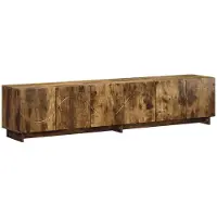 Syfax Meuble TV bas, dimensions 180 x 34,5 x 40 cm, en bois imitation chêne fumé