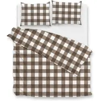 Merkloos Housse de couette en coton, 200x200/220 cm, couleur taupe, pour chambre à coucher
