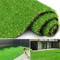 Merkloos Herbe artificielle avec trous de drainage, hauteur de 0,8 pouce, dimensions 3 x 5 pieds, pour intérieur et extérieur