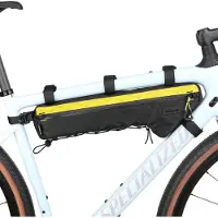 Merkloos Sacoche de cadre pour vélo, triangulaire, 2,4 litres, avec deux poches latérales en mesh, idéale pour ranger les accessoires de vélo