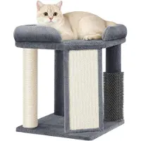 Merkloos Arbre à gratter pour chats d'intérieur, 48 cm, gris foncé, design stable, idéal pour l'entretien des griffes