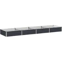 Syfax Bordure de jardin surélevée, couleur anthracite, dimensions 320 x 80 x 24 cm