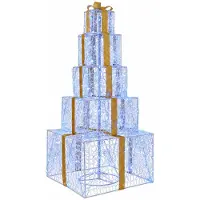 vidaXL Boîte cadeau décorative LED pour Noël, avec 250 LED bleues