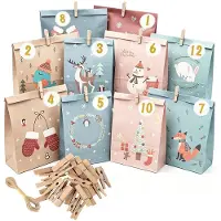 Dripio Calendrier de l'Avent à remplir, 24 calendriers de bricolage, couleur rouge