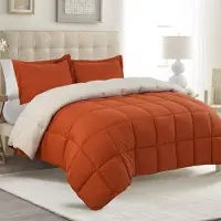 Merkloos Couverture pour lit double, couleur terracotta, 200 x 200 cm, indice de chaleur 10,5 Tog, pour chambre à coucher