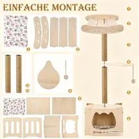 Merkloos Arbre à gratter pour chat, modèle 4 en 1, grande surface en sisal, emplacement près de la fenêtre, pour intérieur