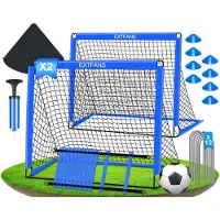 Merkloos Buts de football pliables, lot de 2, dimensions 120 x 90 cm, pour l'extérieur et les enfants