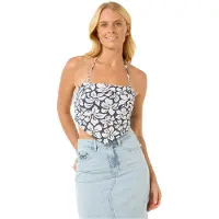 Rip Curl Las Dalias Scarf Bandeau Sleeveless Top Bleu XS Femme