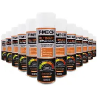 T-Mech Adhésif Ultime pour Garnitures Auto – Spray 500 ml, Résistance 120C, Buse Réglable, Pour Moquettes, Toit, Cuir et Tissu
