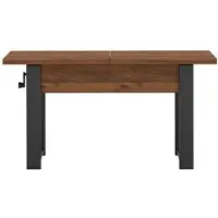MINIO go for it MINIO – Table basse extensible "HANKO", finition noyer Warmia, pieds noirs