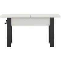 MINIO go for it MINIO – Table basse extensible "HANKO", couleur blanc alpin / pieds noirs