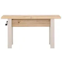 MINIO go for it MINIO – Table basse extensible "HANKO", couleur Artisan / Pieds en bois de couleur cachemire