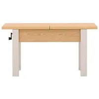 MINIO go for it MINIO – Table basse extensible "HANKO", finition Bookmatch / pieds en bois de couleur cachemire