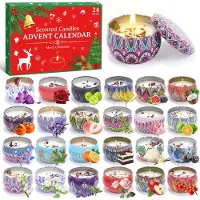 Merkloos Calendrier de l'Avent 2026 avec 24 bougies parfumées différentes, pour femmes et filles, calendrier de Noël