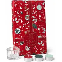 Merkloos Calendrier de l'Avent avec 24 bougies parfumées, différentes senteurs, emballage cadeau rouge, idéal pour la période de Noël