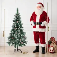Peviasot Arbre de Noël artificiel avec cônes de sapin et flocons de neige, sapin en PVC, montage facile par assemblage, réutilisable, 150 cm