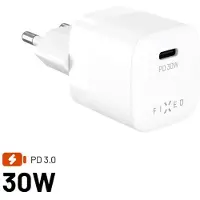 FIXED Mini GaN avec sortie USB-C et support PD 30W blanc