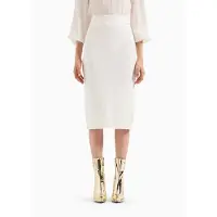 Armani Exchange pour femme. 8NYN9AYMH6Z1130 Jupe midi blanche (XS), Casuel, Viscose