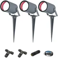 HOFTRONIC™ - Lot de 3 Spots à piquet jardin 5,5W 400lm RGBWW IP65 Anthracite
