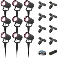 HOFTRONIC™ - Spots à piquet jardin connectés 5,5W 400lm RGBWW IP65 Noir