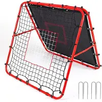 Merkloos Panneau de rebond pour football, dimensions 100x100x87 cm, double face, réglable, pour l'extérieur