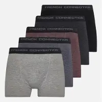 French Connection Caleçons FC cinq-pack hommes - FC71 Noir/Charcoal Melange/Marine Melange/Chateaux Melange/Gris clair Melange