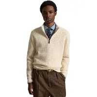 Ralph Lauren pour homme. 710B26770005 Pull en laine et coton en point gaufré blanc crème (L), Casuel