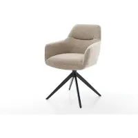 DELIFE Chaise-pivotante Pejo-Flex bouclé boue pied croisé large noir pivotement sur 360° fonction bascule ressorts ensachés