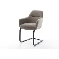 DELIFE Cantilever Pejo-Flex tissu structuré doux taupe pied cantilever plat noir ressorts ensachés