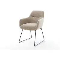DELIFE Chaise-de-salle-à-manger Pejo-Flex bouclé boue pied trapèze noir ressorts ensachés