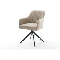 DELIFE Chaise-pivotante Greg-Flex bouclé boue pied croisé large noir pivotement sur 360° fonction bascule ressorts ensachés
